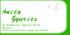 anita gyurics business card